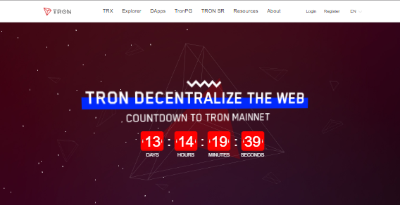 Tron trx redesigned website